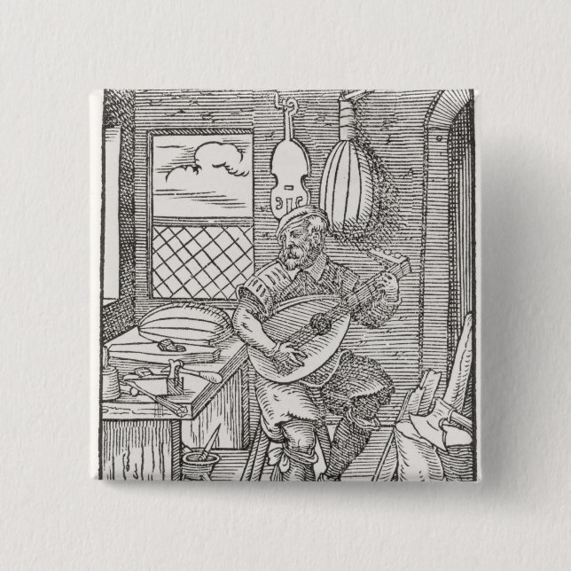 The Instrument Maker's Workshop, c.1570 2 Inch Square Button (Front)