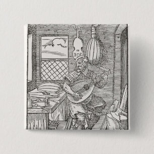 The Instrument Maker's Workshop, c.1570 2 Inch Square Button