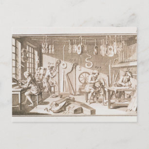 The instrument maker's workshop, detail from plate postcard