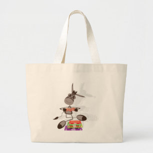 The Intellectual Donkey reading Large Tote Bag