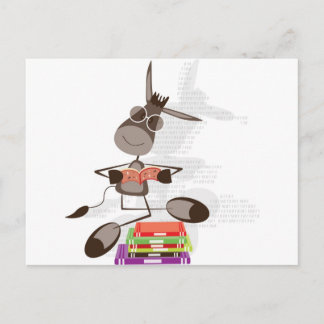 The Intellectual Donkey reading Postcard