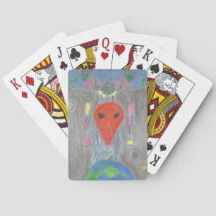The Interaction UFO Earth and Alien Playing Cards