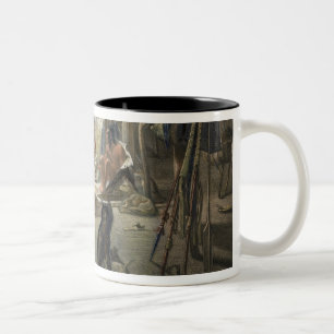 The Interior of a Hut of a Mandan Chief, plate 19 Two-Tone Coffee Mug