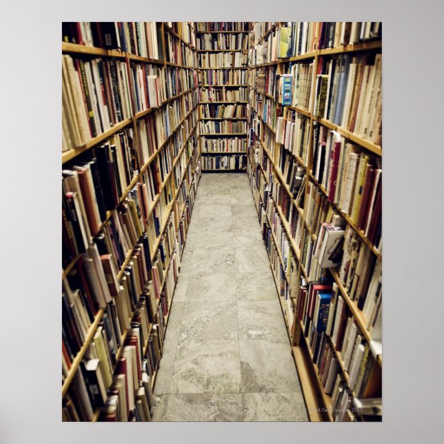 The interior of a second-hand bookshop Sweden. Poster (Front)
