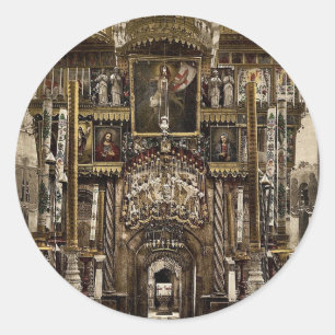 The interior of the Holy Sepulchre, Jerusalem, Hol Classic Round Sticker