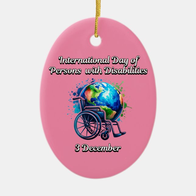 The International Day of Persons with Disabilities Ceramic Ornament (Front)