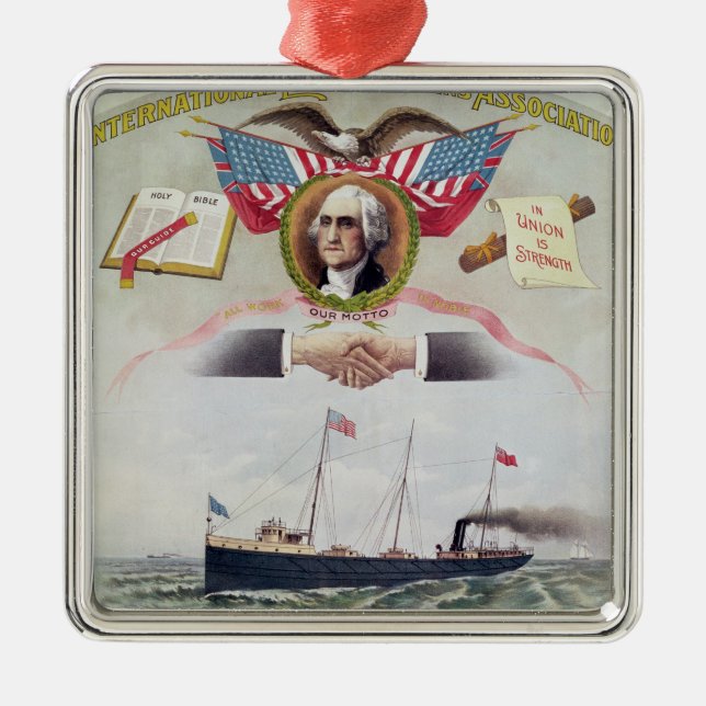 The International Longshoremen's Association Metal Ornament (Front)