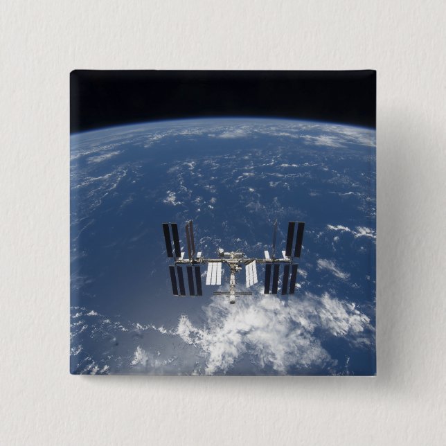 The International Space Station 14 2 Inch Square Button (Front)