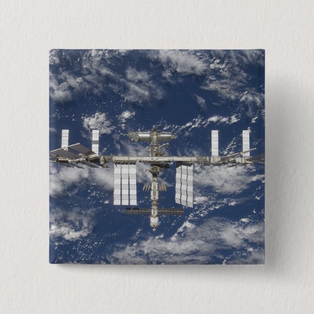 The International Space Station 6 2 Inch Square Button (Front)
