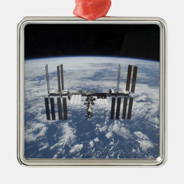 The International Space Station in orbit Metal Ornament (Front)