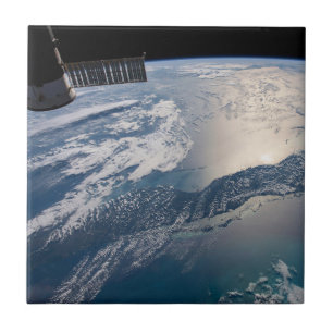 The International Spce Station Above The Atlantic Tile