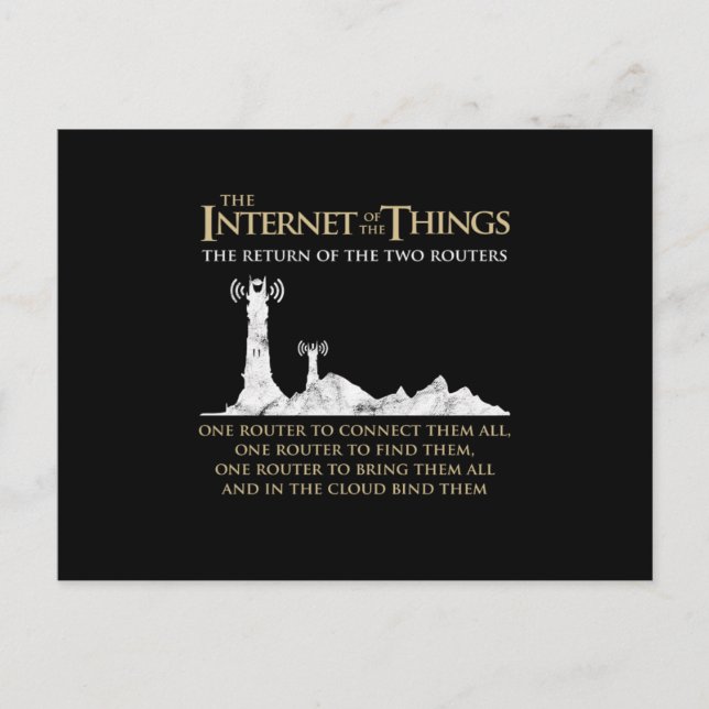The Internet Of Things Two Routers Data Smart Gift Postcard (Front)