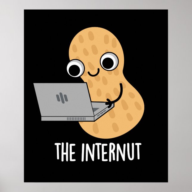 The Internut Funny Internet Peanut Pun Dark BG Poster (Front)