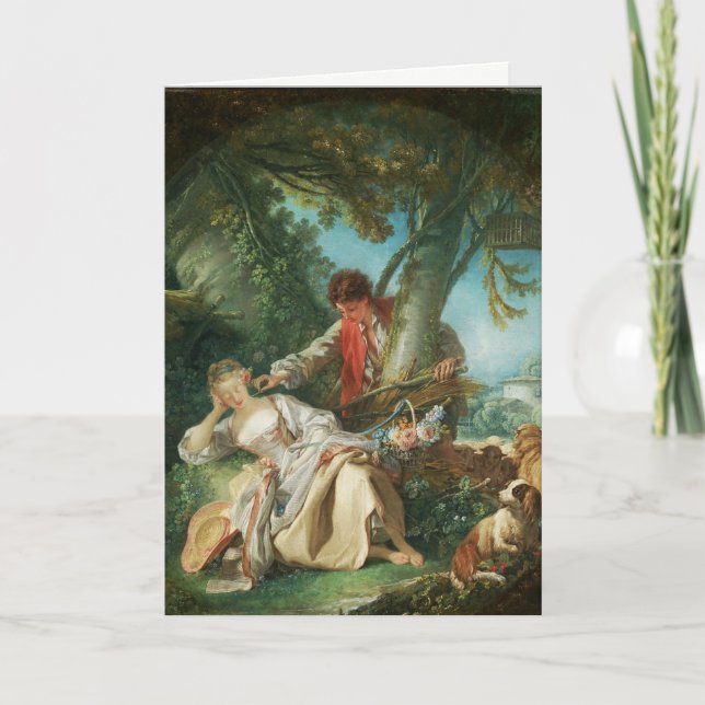 The Interrupted Sleep by François Boucher  Holiday Card (Front)