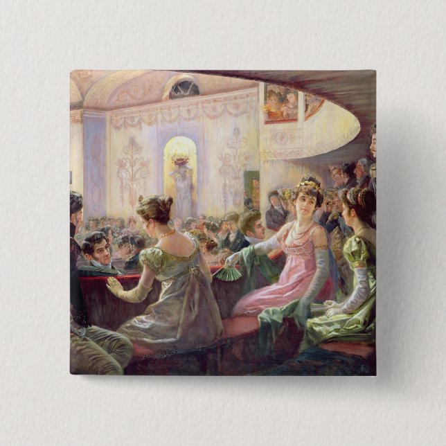The Interval at the Theatre 2 Inch Square Button (Front)
