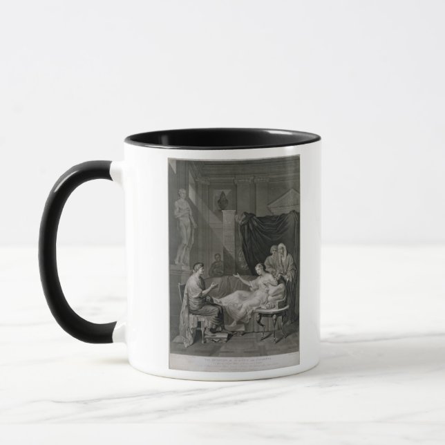 The Interview of Augustus and Cleopatra, engraved Mug (Left)