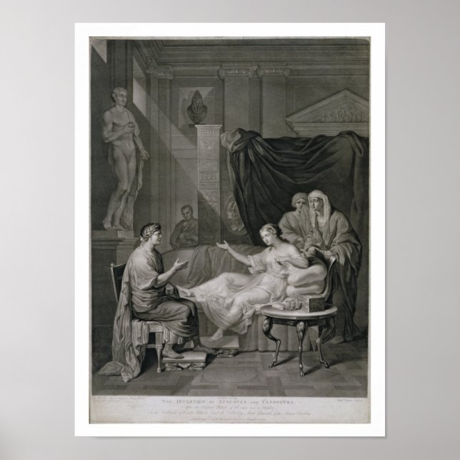The Interview of Augustus and Cleopatra, engraved Poster (Front)