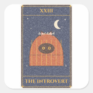 The Introvert Tarot Card Square Sticker