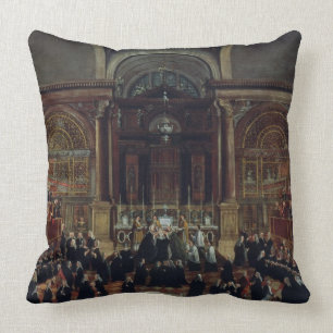 The Investiture of a Monarch in San Lorenzo (oil o Throw Pillow