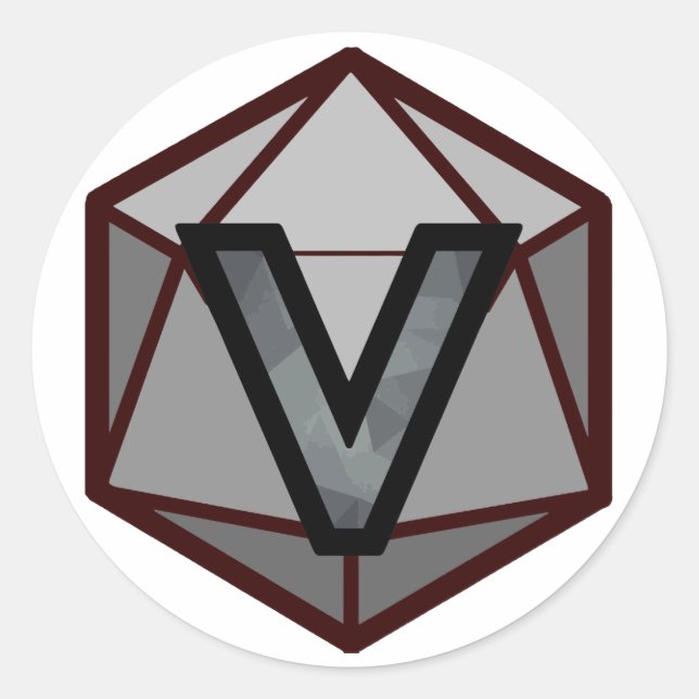 The INVICTUS Stream "GREY TEAM" Logo Classic Round Sticker (Front)
