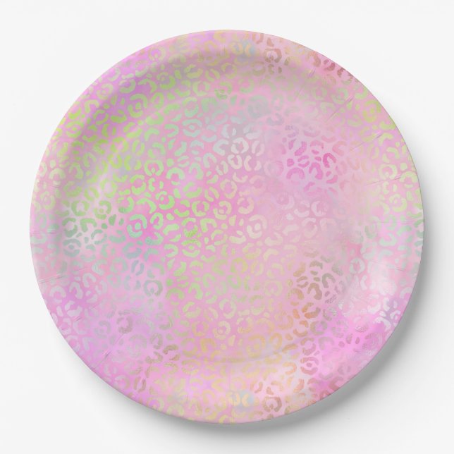 The Iridescent Leopard Series Design 1 Paper Plate (Front)