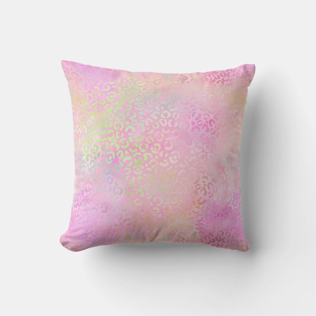 The Iridescent Leopard Series Design 1 Throw Pillow (Front)