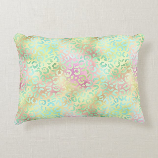 The Iridescent Leopard Series Design 2 Accent Pillow (Front)