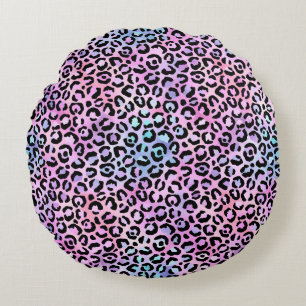 The Iridescent Leopard Series Design 4 Round Pillow