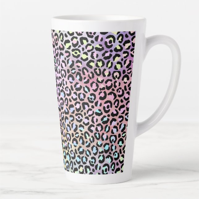 The Iridescent Leopard Series Design 6 Latte Mug (Right)