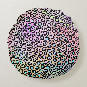 The Iridescent Leopard Series Design 6 Round Pillow