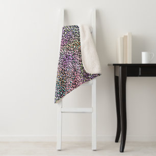The Iridescent Leopard Series Design 6 Sherpa Blanket