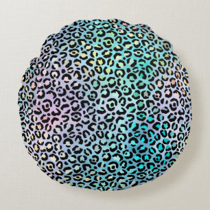 The Iridescent Leopard Series Design 8 Round Pillow