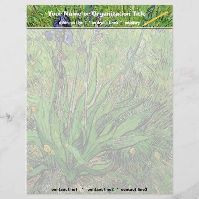 The Iris by Van Gogh Letterhead (Front)