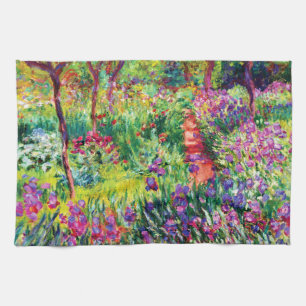 The Iris Garden at Giverny by Claude Monet Kitchen Towel