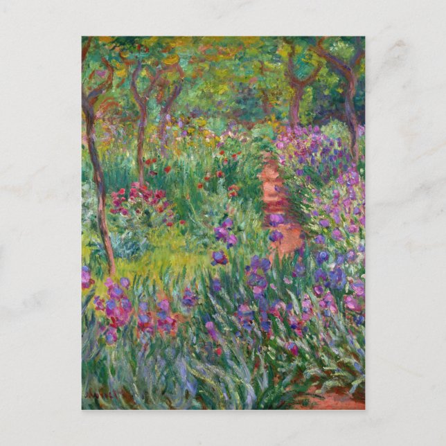 The Iris Garden At Giverny By Claude Monet  Postcard (Front)