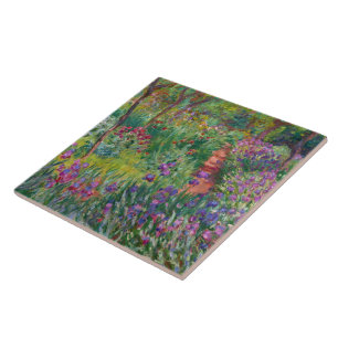 The Iris Garden At Giverny By Claude Monet Tile