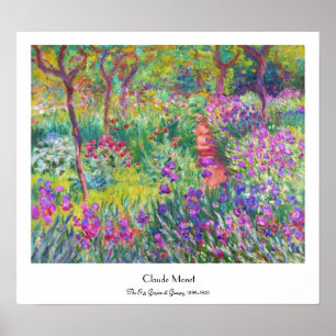 The Iris Garden at Giverny Claude Monet cool, old, Poster