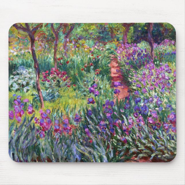 The Iris Garden at Giverny, Claude Monet Mouse Pad (Front)