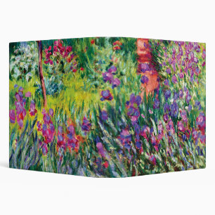 The Iris Garden by Claude Monet  3 Ring Binder