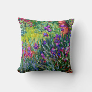 The Iris Garden in Giverny Claude Monet Fine Art Throw Pillow