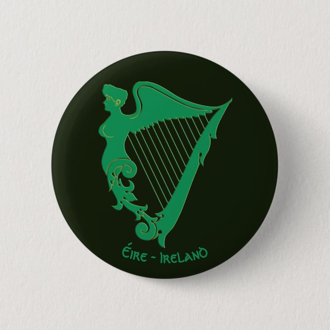 The Irish harp - a symbol of Ireland 2 Inch Round Button (Front)