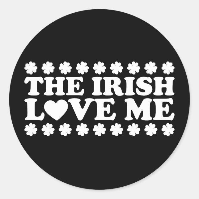 The Irish Love Me Shamrock St Patrick's Day Retro Classic Round Sticker (Front)