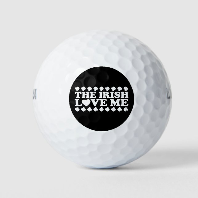 The Irish Love Me Shamrock St Patrick's Day Retro Golf Balls (Front)