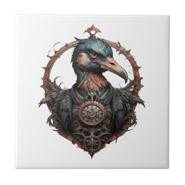"The Iron Beak: A Steampunk Ibis" Tile (Front)