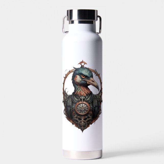 "The Iron Beak: A Steampunk Ibis" Water Bottle (Front)