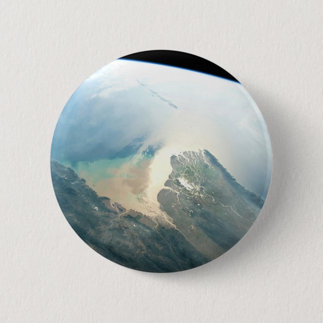 The Irrawaddy River Delta In Burma (Myanmar). 2 Inch Round Button (Front)