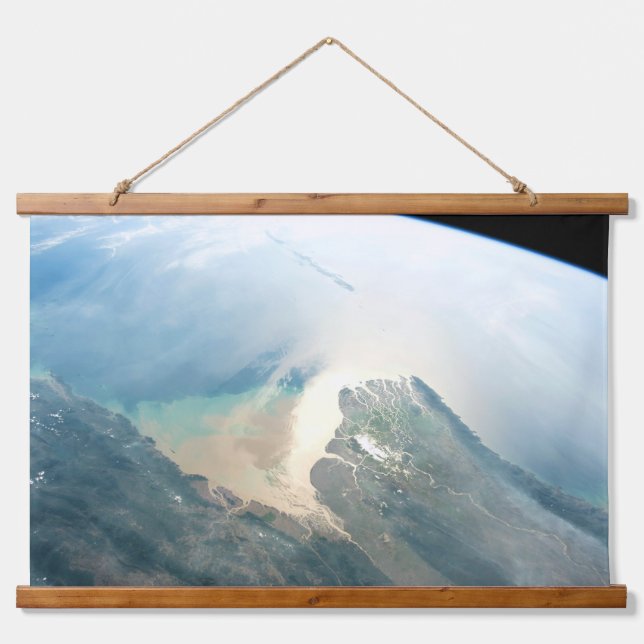 The Irrawaddy River Delta In Burma (Myanmar). Hanging Tapestry (Front)