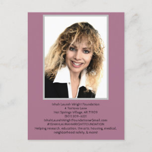 The Ishah Laurah Wright Foundation Invitation Postcard