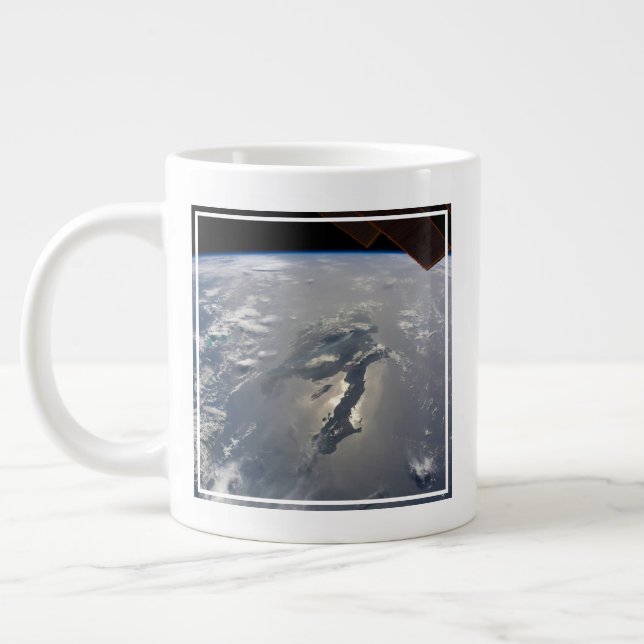 The Island Of Hispaniola With Sunglin Large Coffee Mug (Left)