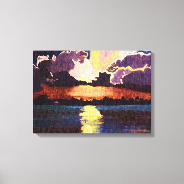 THE ISLAND SUNSET canvas painting Print (Front)